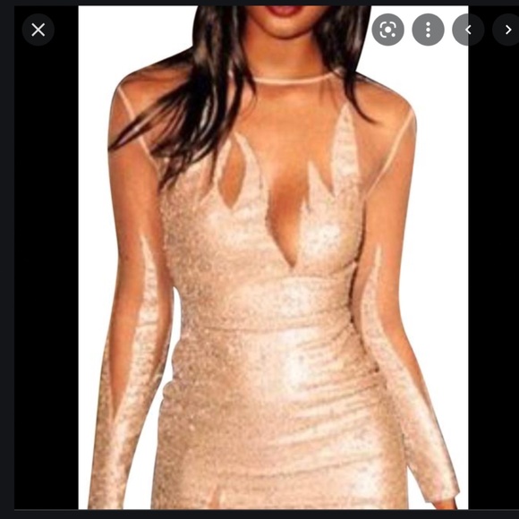 House Of CB, 'Maxim' Sequin Flame Mesh Dress, Size S - Picture 3 of 10